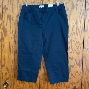 Talbots Women’s Navy  16W New With Tags Plus Size Stretch Pedal pushers Skimmers